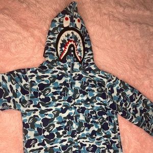 Shark Blue Bape Hoodie